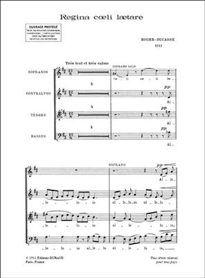 Jean-Jules Roger-Ducasse: 3 Motets N 1 Regina C.. 4 Vx Mixtes: Gemischter Chor mit Begleitung