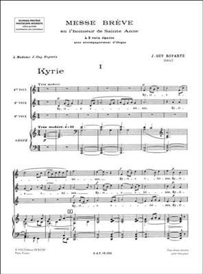 Joseph Guy Ropartz: Messe Brève en L'Honneur de Sainte Anne: Gemischter Chor mit Klavier/Orgel