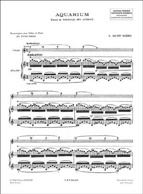 Camille Saint-Saëns: Aquarium transcription - par Lucien Garban no 7: Violine mit Begleitung