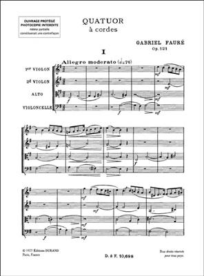 Gabriel Fauré: Quatuor A Cordes Opus 121: Streichquartett