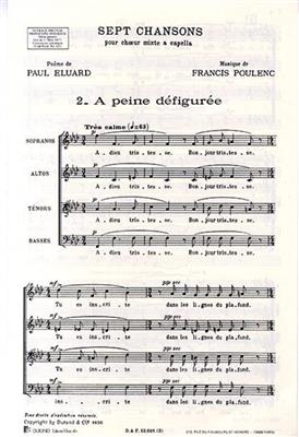 Francis Poulenc: À peine défigurée: Gemischter Chor A cappella