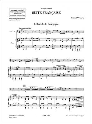 Francis Poulenc: Suite Francaise: Cello mit Begleitung