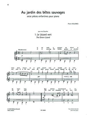 Pierre Vellones: Au jardin des bêtes sauvages: Klavier Solo