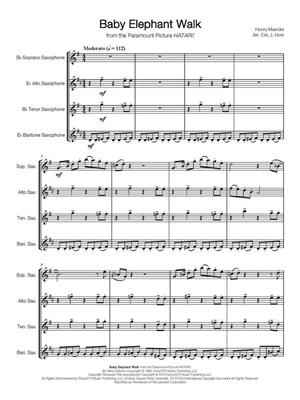 Henry Mancini: Baby Elephant Walk: (Arr. Eric J. Hovi): Saxophon Ensemble