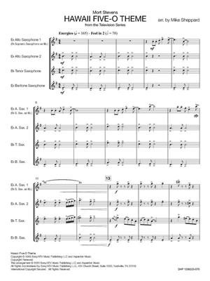 Hawaii Five-O Theme: (Arr. Mike Sheppard): Saxophon Ensemble