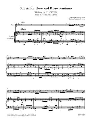 Georg Friedrich Händel: Sonata for Flute and BC "Hallenser No. 3": Flöte mit Begleitung