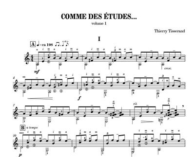 Thierry Tisserand: Comme des études..., vol. 1: Gitarre Solo