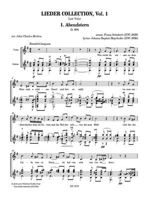 Franz Schubert: Lieder Collection, Vol. 1 - Voix Grave: (Arr. John Charles Britton): Gesang mit Gitarre
