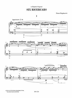 Dusan Bogdanovic: Six Ricercars: Klavier Solo