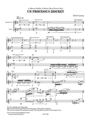 Robert Lemay: Un Processus Discret: Altsaxophon mit Begleitung