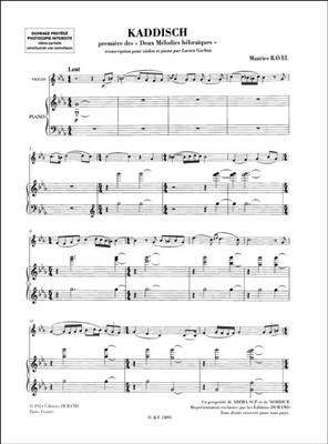 Maurice Ravel: Kaddisch: Violine mit Begleitung
