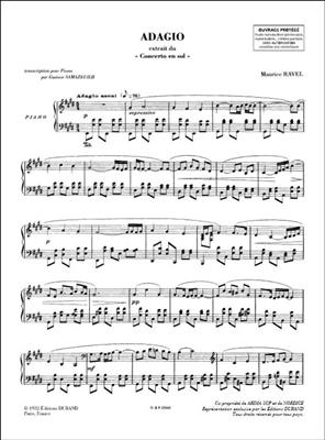 Maurice Ravel: Adagio assai (from Concerto in G-major): Klavier Solo