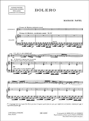 Maurice Ravel: Bolero: Klarinette mit Begleitung