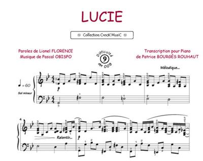 Pascal Obispo: Lucie: (Arr. Patrice Bourgès): Klavier Solo