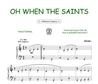 Oh when the saints: (Arr. Patrice Bourgès): Klavier, Gesang, Gitarre (Songbooks)