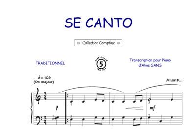Se Canto: (Arr. Patrice Bourgès): Klavier, Gesang, Gitarre (Songbooks)