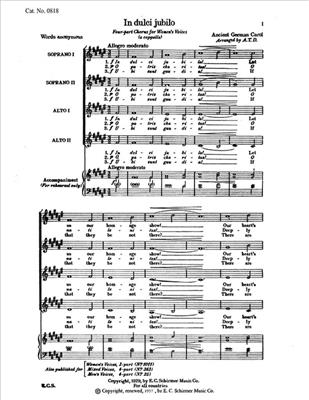 In dulci jubilo: (Arr. G. Wallace Woodworth): Frauenchor A cappella