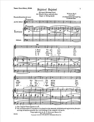 William Byrd: Rejoice! Rejoice!: (Arr. E. Harold Geer): Frauenchor mit Klavier/Orgel