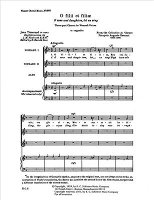 François-Auguste Gevaert: O filii et filiae: (Arr. E. Harold Geer): Frauenchor A cappella