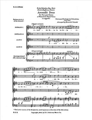 Giovanni Pierluigi da Palestrina: Ascendit Deus: (Arr. Homer Whitford): Frauenchor A cappella