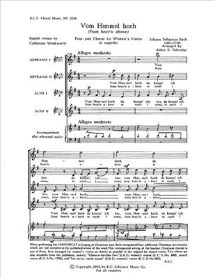 Johann Sebastian Bach: Magnificat: Vom Himmel hoch: (Arr. Victoria Glaser): Frauenchor A cappella