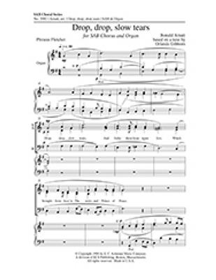 Orlando Gibbons: Drop, Drop, Slow Tears: (Arr. Ronald Arnatt): Gemischter Chor mit Klavier/Orgel
