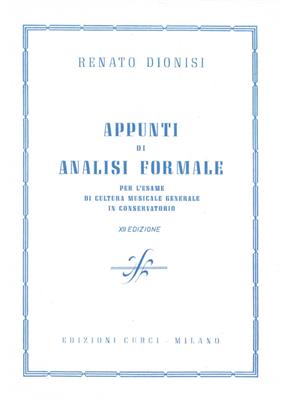 Renato Dionisi: Appunti Di Analisi Formale