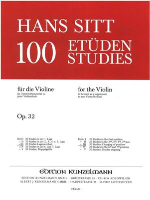 Hans Sitt: 100 Études Op.32 pour violon Vol. 3: Violine Solo