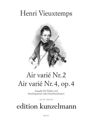 Henri Vieuxtemps: Airs variés Nr. 2 und Nr. 4, op. 4: Streichorchester mit Solo