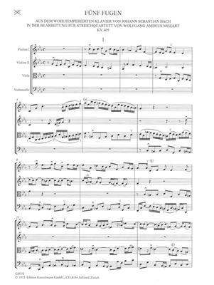 Johann Sebastian Bach: 5 Fugen Für Streichquartett oder Streichorchester: (Arr. Franz Beyer): Streichquartett