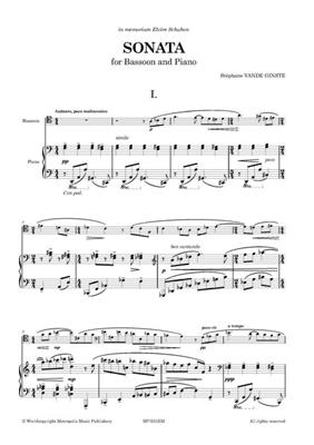Stephane Vande Ginste: Sonata for Bassoon and Piano: Klavier Solo