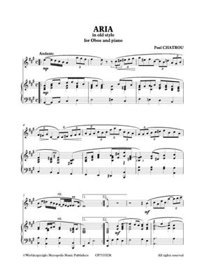 Paul Chatrou: Aria for Oboe and Piano: Klavier Solo