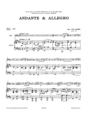 Theo van Doren: Andante & Allegro, Op.23: Fagott mit Begleitung