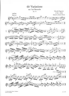 Niccolò Paganini: 60 variations sur l'air Barucaba pour violon op.: Violine Solo