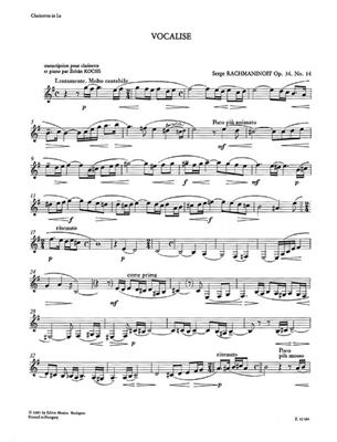 Sergei Rachmaninov: Vocalise op. 34, no. 14: Klarinette mit Begleitung