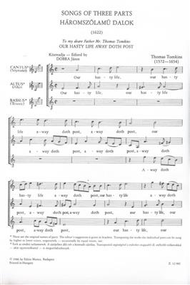 Thomas Tomkins: Songs of Three Parts: Gemischter Chor A cappella