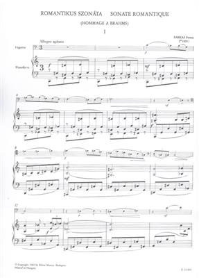 Ferenc Farkas: Sonate romantique: Fagott mit Begleitung
