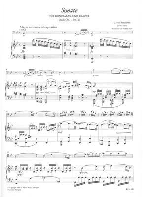 Ludwig van Beethoven: Sonate g-Moll (nach op. 5, Nr. 2): Kontrabass mit Begleitung