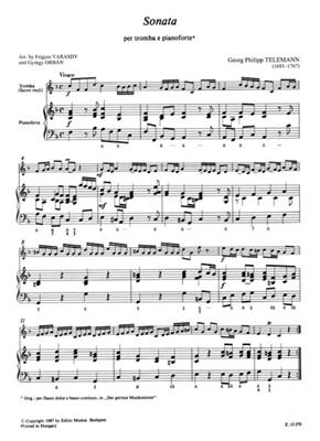 Georg Philipp Telemann: Sonata in fa maggiore per tromba e pianoforte: Trompete mit Begleitung