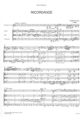 Ferenc Farkas: Ricordanze per clarinetto, violino, viola e viol: Kammerensemble