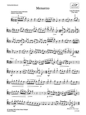 Luigi Boccherini: Menuet: Cello mit Begleitung