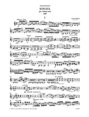 Ferenc Farkas: Sonate: Violine Solo