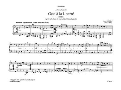 Jean Gergely: ODE A LA LIBERTEPOUR PIANO A QU: Klavier Solo