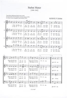 Zoltán Kodály: Stabat Mater für Mannerchor - für gemischten Cho: Gemischter Chor A cappella