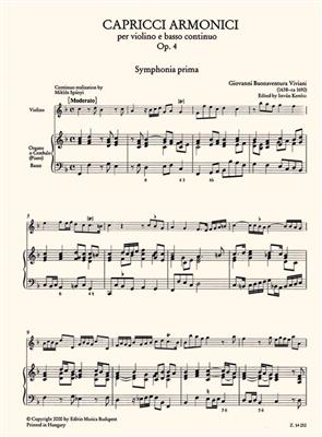 Giovanni Buonaventura Viviani: Capricci armonici per violino e basso continuo op: Violine mit Begleitung