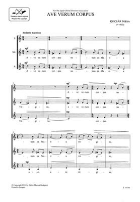 Miklós Kocsár: Ave verum corpus: Frauenchor A cappella
