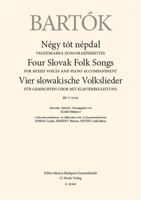 Béla Bartók: Four Slovak Folk Songs: Gemischter Chor mit Klavier/Orgel