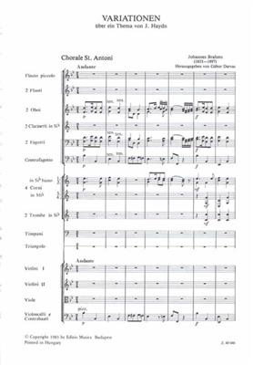 Johannes Brahms: Variationen über ein Thema von J. Haydn op. 56a: Orchester
