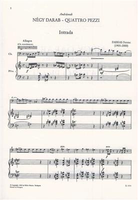 Ferenc Farkas: Quattro pezzi per contrabasso e pianoforte: Kontrabass mit Begleitung