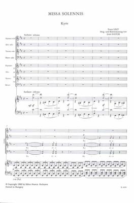 Franz Liszt: Missa Solennis (Graner Messe): Gemischter Chor mit Klavier/Orgel